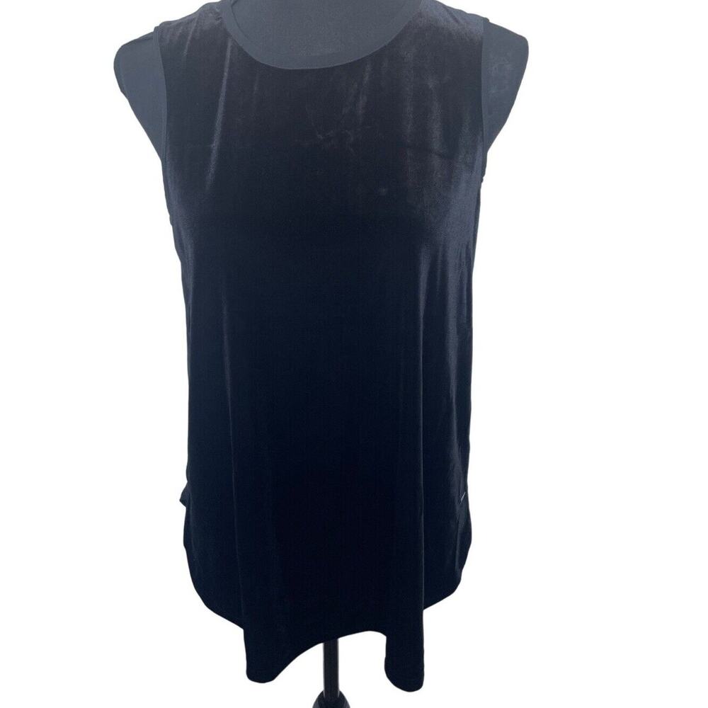 Armani Exchange Sleeveless Velvet Sheer Back Tank Black Career Grunge Women's M
